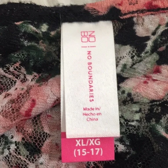 No boundaries Lace Floral Blouse Juniors XL - Picture 4 of 5